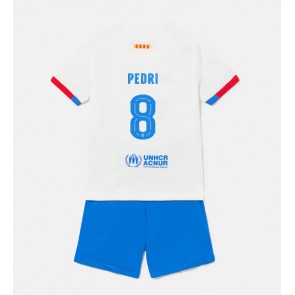 Maillot de foot Barcelona Pedri Gonzalez #8 Extérieur enfant 2023-24 Manches Courte (+ pantalon court)